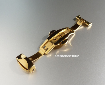 Preview: Eulit * Faltschließe Butterfly * Edelstahl * vergoldet * 16 mm