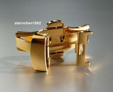 Preview: Eulit * Faltschließe Butterfly * Edelstahl * vergoldet * 16 mm