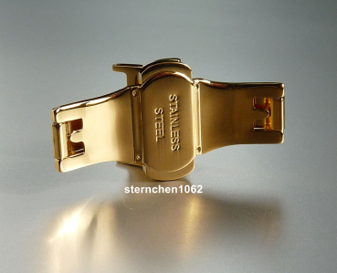 Preview: Eulit * Faltschließe Butterfly * Edelstahl * vergoldet * 16 mm