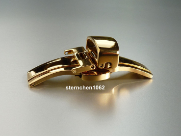 Eulit * Faltschließe Butterfly * Edelstahl * vergoldet * 16 mm