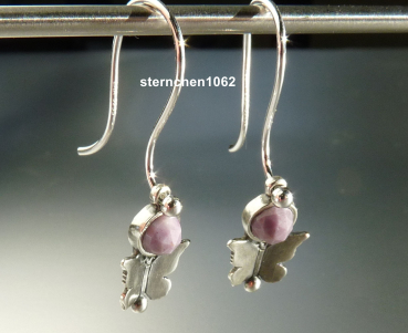Trollbeads * Schmetterlingskuss Ohrhaken Einhänger mit Purple Jade Set *