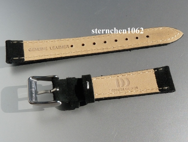 Preview: Danish Design * Uhrenarmband * Veloursleder * schwarz * 16 mm