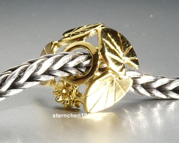 Preview: Trollbeads * Seerose im Morgentau, 18k vergoldet *
