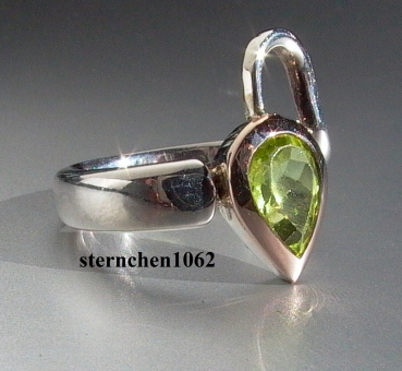 Preview: Einzelstück * Ring * 925 Silber * 585 Gold * Peridot *