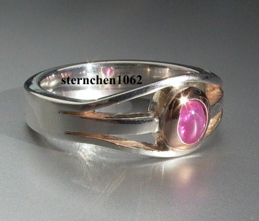 Preview: Einzelstück * Ring * 925 Silber * 585 Gold * Rubin