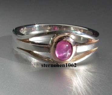 Einzelstück * Ring * 925 Silber * 585 Gold * Rubin