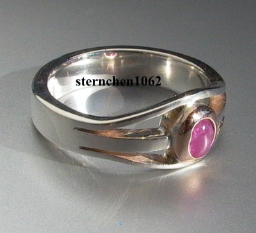 Preview: Einzelstück * Ring * 925 Silber * 585 Gold * Rubin