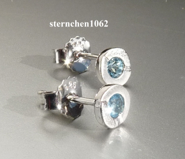 Preview: Ohrringe Ohrstecker * 925 Silber * Blauer Topas