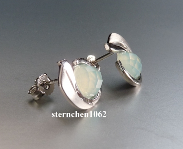 Earring * 925 Silver * rhodium plated * Chalcedony