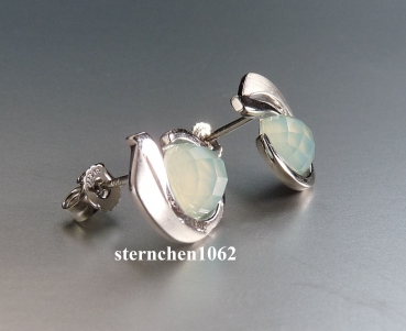 Preview: Ohrringe * Ohrstecker * 925 Silber * rhodiniert * Chalcedon