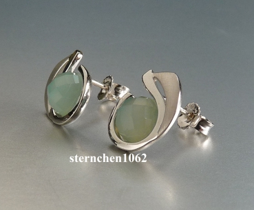 Earring * 925 Silver * rhodium plated * Chalcedony