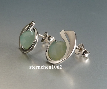 Preview: Ohrringe * Ohrstecker * 925 Silber * rhodiniert * Chalcedon