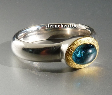 Preview: Einzelstück * Ring * 925 Silber * 24 ct Gold * Indigolith
