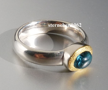 Preview: Einzelstück * Ring * 925 Silber * 24 ct Gold * Indigolith