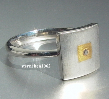 Preview: Einzelstück * Ring * 925 Silber * Feingold * Brillant