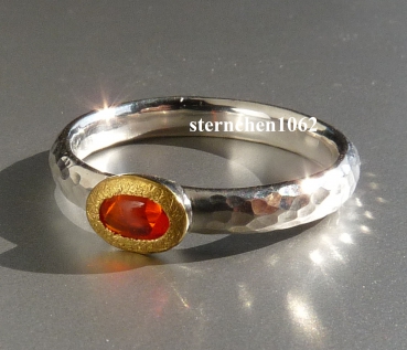Preview: Einzelstück * Ring * 925 Silber * 24 ct Gold * Feueropal