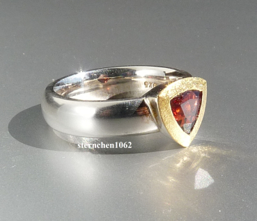 Preview: Einzelstück * Ring * 925 Silber * 24 ct Gold * Granat