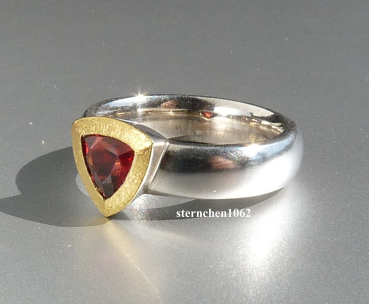 Preview: Einzelstück * Ring * 925 Silber * 24 ct Gold * Granat
