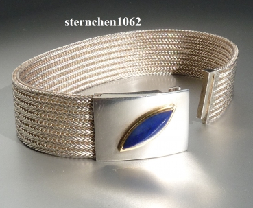 Preview: Einzelstück * Armband * 925 Silber * 750 Gold * Lapis Lazuli