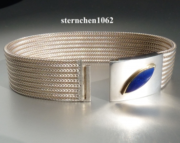 Preview: Einzelstück * Armband * 925 Silber * 750 Gold * Lapis Lazuli