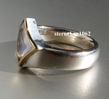 Einzelstück * Ring * 925 Silber * 750 Gold * Mondstein
