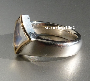 Preview: Einzelstück * Ring * 925 Silber * 750 Gold * Mondstein