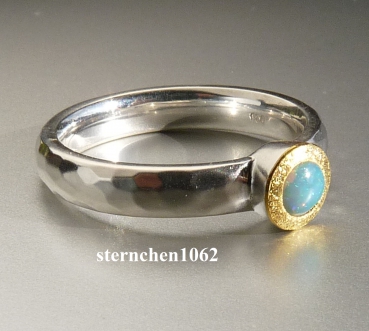Preview: Einzelstück * Ring * 925 Silber * 24 ct Gold * Opal