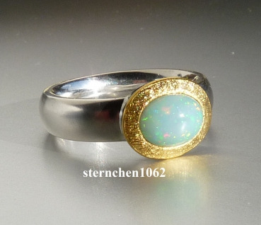Preview: Einzelstück * Ring * 925 Silber * 24 ct Gold * Opal