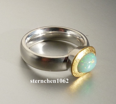 Preview: Einzelstück * Ring * 925 Silber * 24 ct Gold * Opal