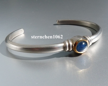 Preview: Einzelstück * Armreif* 925 Silber * 750 Gold * Saphir