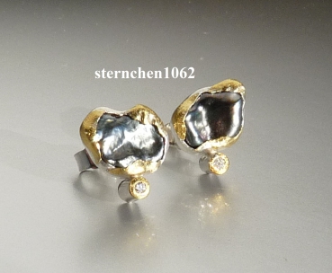 Earring * 925 Silver * 24 ct Gold * Peridot - Kopie