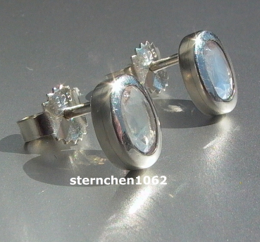 Preview: Einzelstücke * Ohrringe * Ohrstecker * 925 Silber * Mondstein