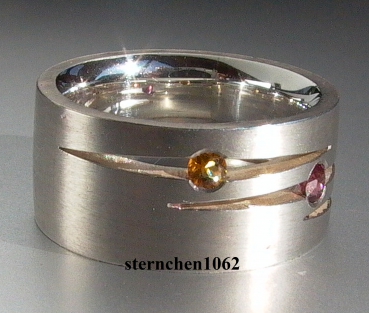 Preview: Einzelstück * Ring * 925 Silber * Blauer Topas * Granat * Citrin *