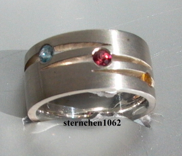 Preview: Einzelstück * Ring * 925 Silber * Blauer Topas * Granat * Citrin *