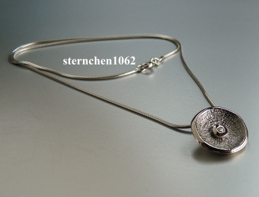 Halskette mit Zirkonia Anhänger * 925 Silber * rhodiniert