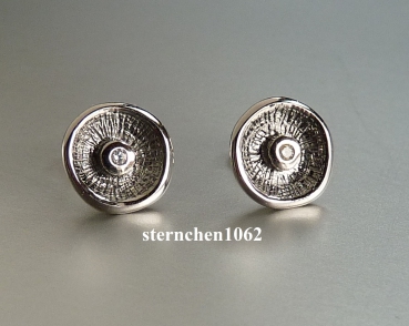 Ohrstecker * 925 Silber * rhodiniert * Zirkonia