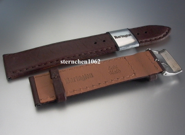 Preview: Barington * Lederband für Uhren * Uhrenarmband * Soft Nappa * dunkelbraun * 22 mm