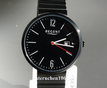 Regent * Stainless steel black * Drawstring * 11300031 * Men's watch *