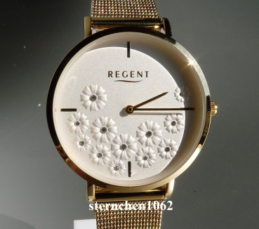 Regent * Metal * Milanese tape * gold colored * Quartz * 12211084 * Ladies watch