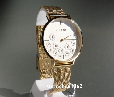 Preview: Regent * Metall * Milanaiseband * goldfarben * Quarz * 12211084 * Damen-Armbanduhr