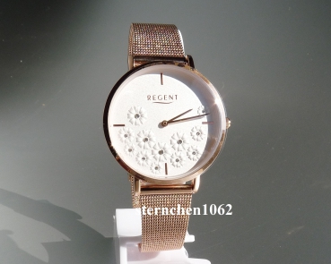 Preview: Regent * Metall * Milanaiseband * rosefarben * Quarz * 12211085 * Damen-Armbanduhr