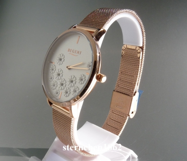 Preview: Regent * Metall * Milanaiseband * rosefarben * Quarz * 12211085 * Damen-Armbanduhr
