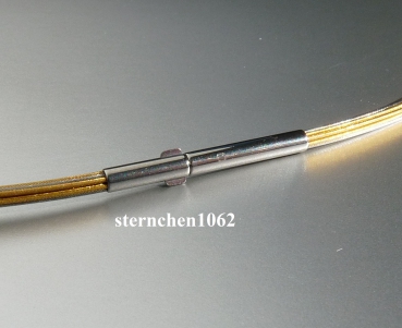 Preview: Halsreif * Edelstahl * Bicolor * 12-reihig * 42 cm
