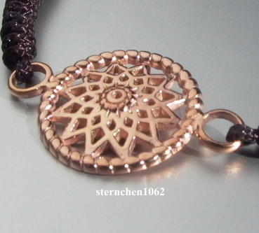 Dreamcatcher Bracelet * Steel rose ion plating * textile black * Star * 2,0 cm