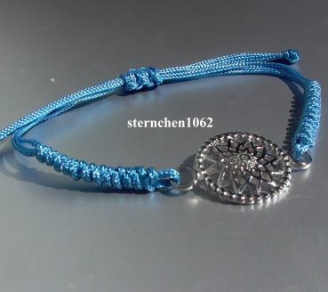 Traumfänger - Armband * Stahl * Textil blau * Stern * 2,0 cm