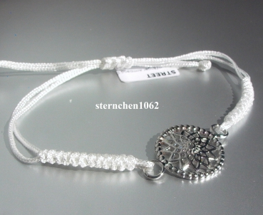 Traumfänger - Armband * Stahl * Textil weiß * Stern * 2,0 cm