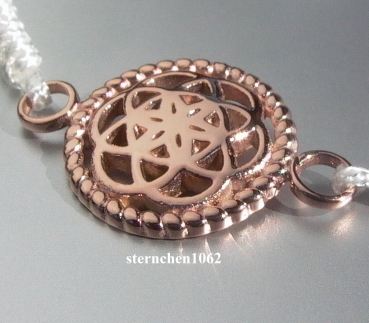 Preview: Dreamcatcher Bracelet * Steel rose ion plating * textile white * flower * 2,0 cm