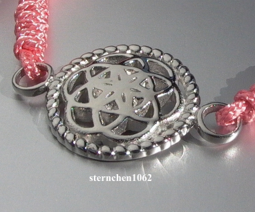 Preview: Dreamcatcher Bracelet * Steel * textile pink * Flower * 2,0 cm