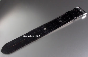 Eulit * Lederband für Uhren * Universal Unterlageband schmal * schwarz * 18-22 mm