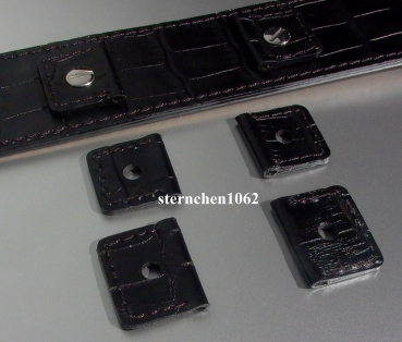 Eulit * Lederband für Uhren * Universal Unterlageband schmal * schwarz * 18-22 mm